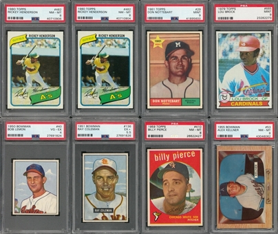 1950s-1980s Topps and Assorted Brands PSA-Graded Collection (20) Including Hall of Famers